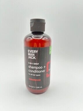 New Every Man Jack 2 In 1 Shampoo + Conditioner Cedarwood 8oz